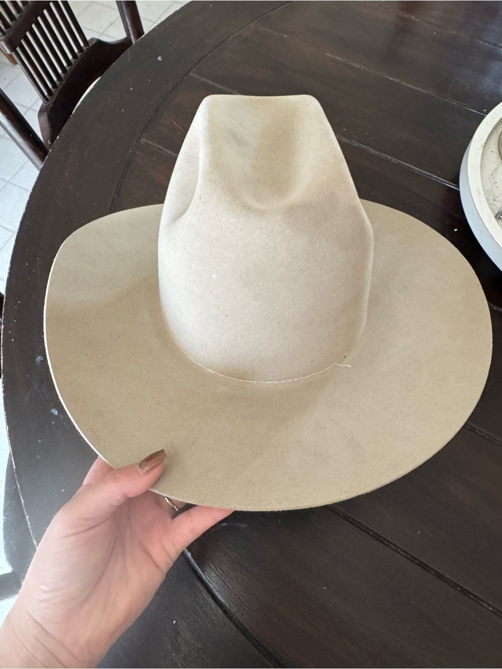Stetson Wide-Brim Felt Hat — Light Cream